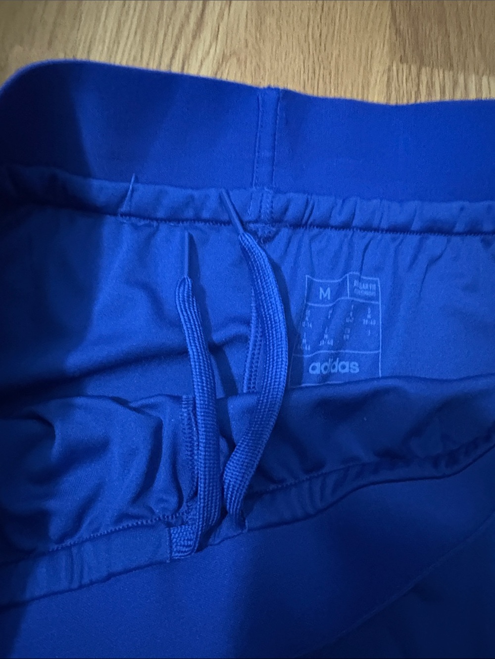 adidas Royal Blue Women's Athletic Shorts with White Stripe Accents - Picture 3 of 4